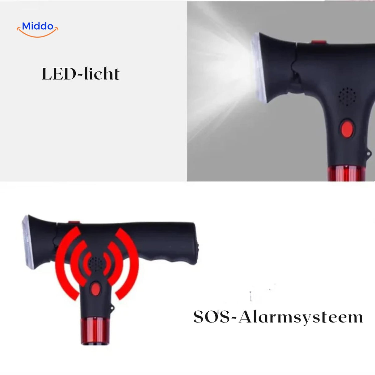 AluCare Stick draaiende basis voor alle terreinen www.middo.nl