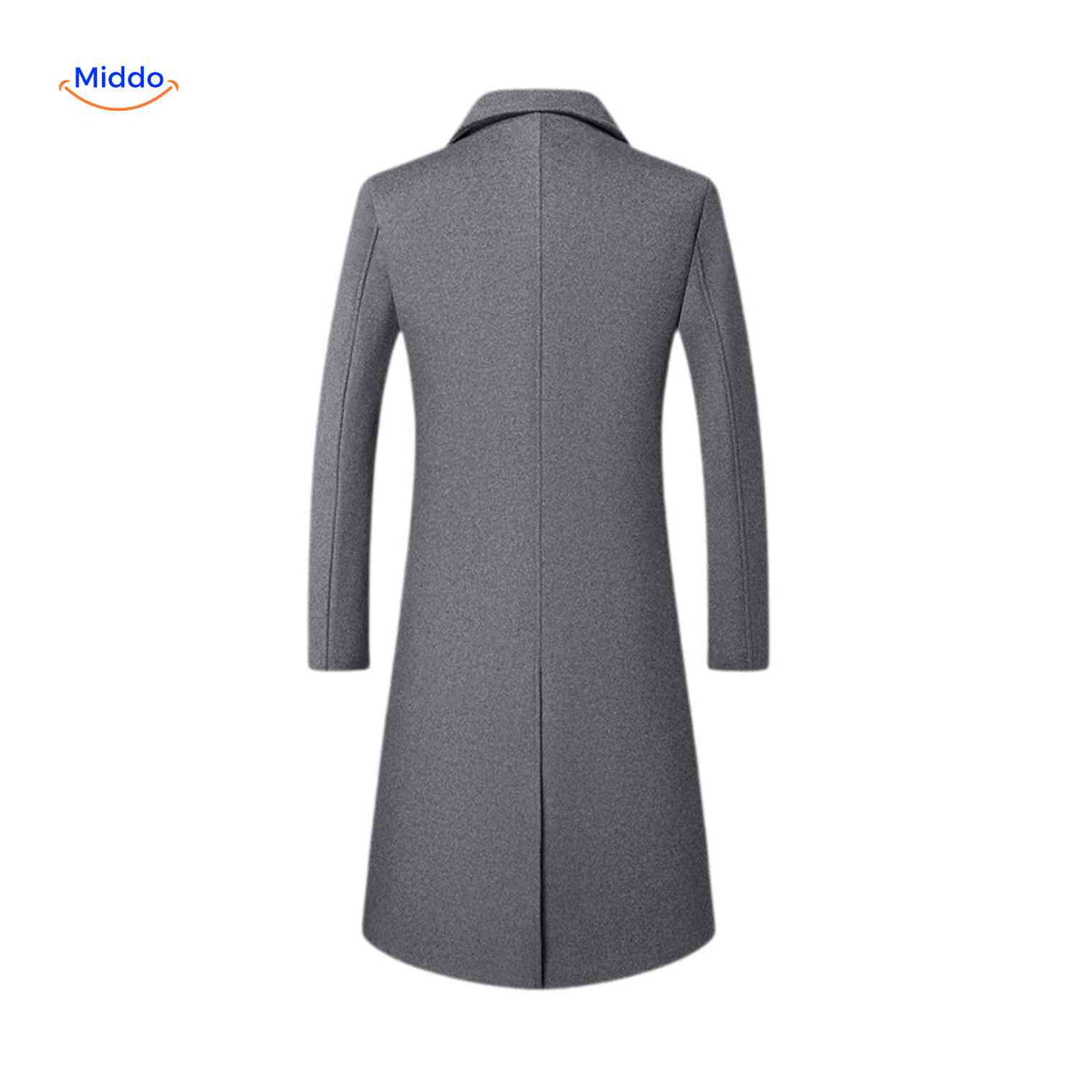 Ashford Wol Trench grijze lange wintermantel herenwww.middo.nl