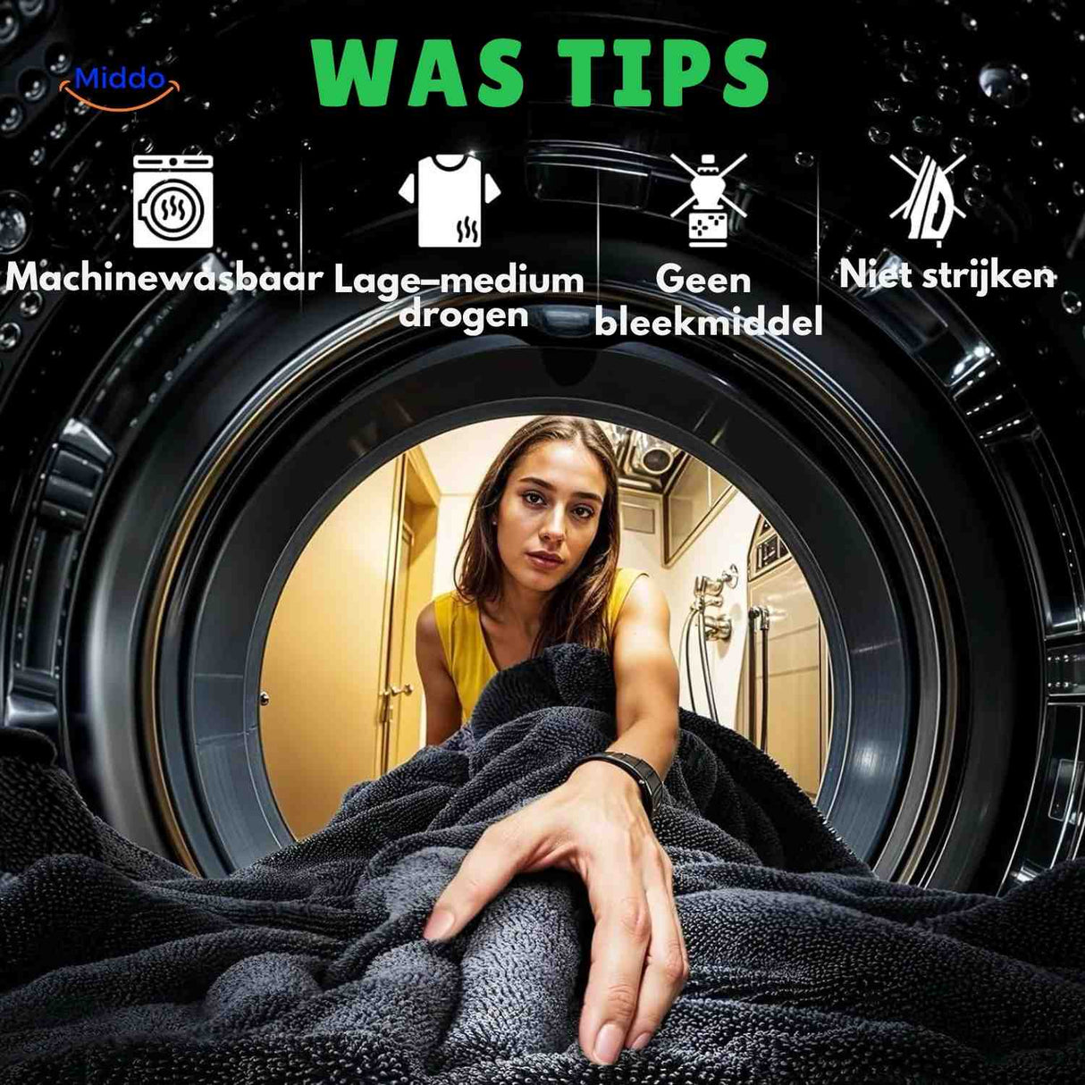 BraidDry Handdoek machinewasbare handdoek van hoge kwaliteit voor multi oppervlakken www.middo.nl