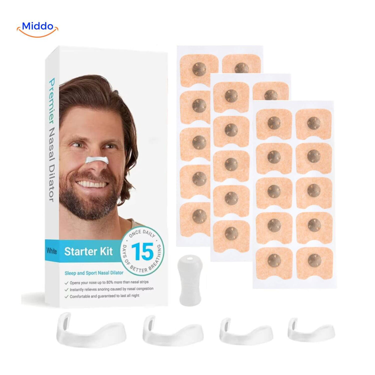 BreatheEase Kit dilator met slaap ademhaling strip www.middo.nl