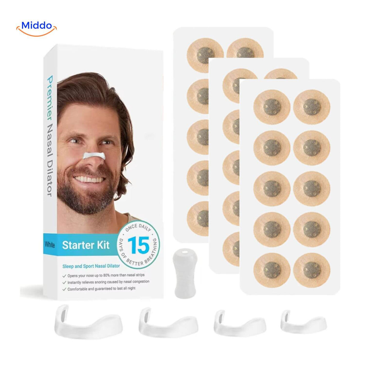 BreatheEase Kit dilator voor slaap en sport met strips www.middo.nl