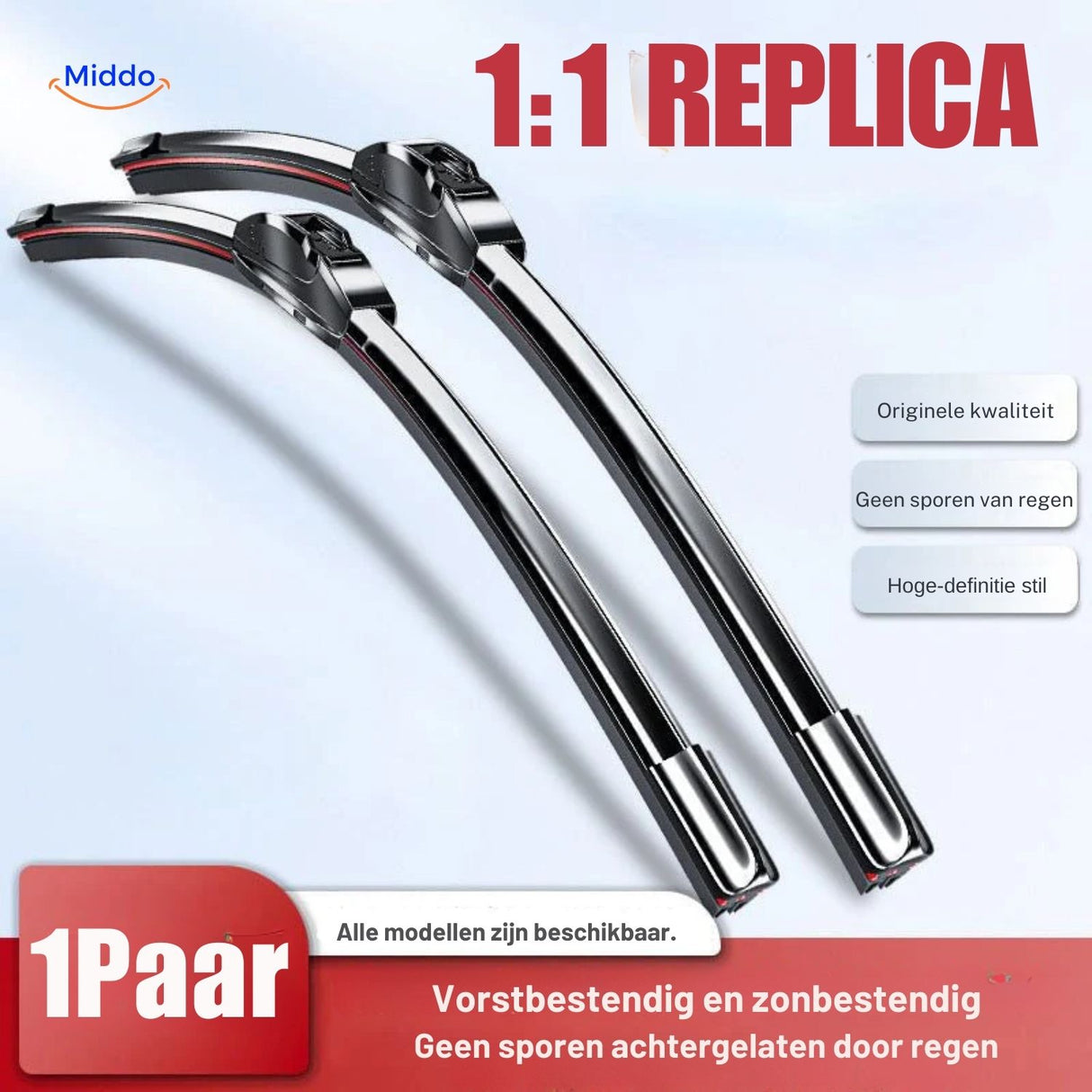 ClearGlide Wisser voor regenbestendigheid en stille prestaties www.middo.nl