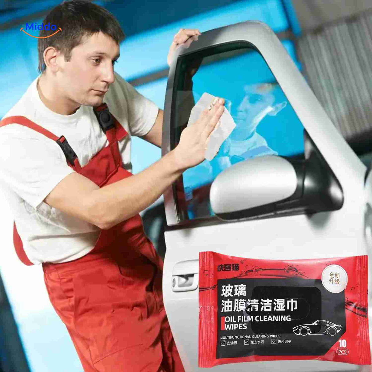 ClearView auto deur reinigen windows met doekje www.middo.nl