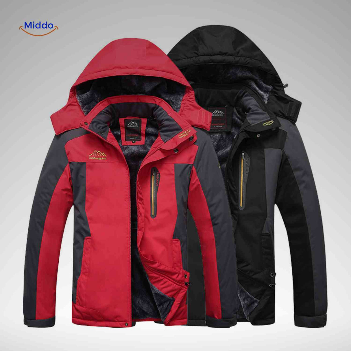 Coldura Jas outdoorjas voorzijde en achterzijde www.middo.nl