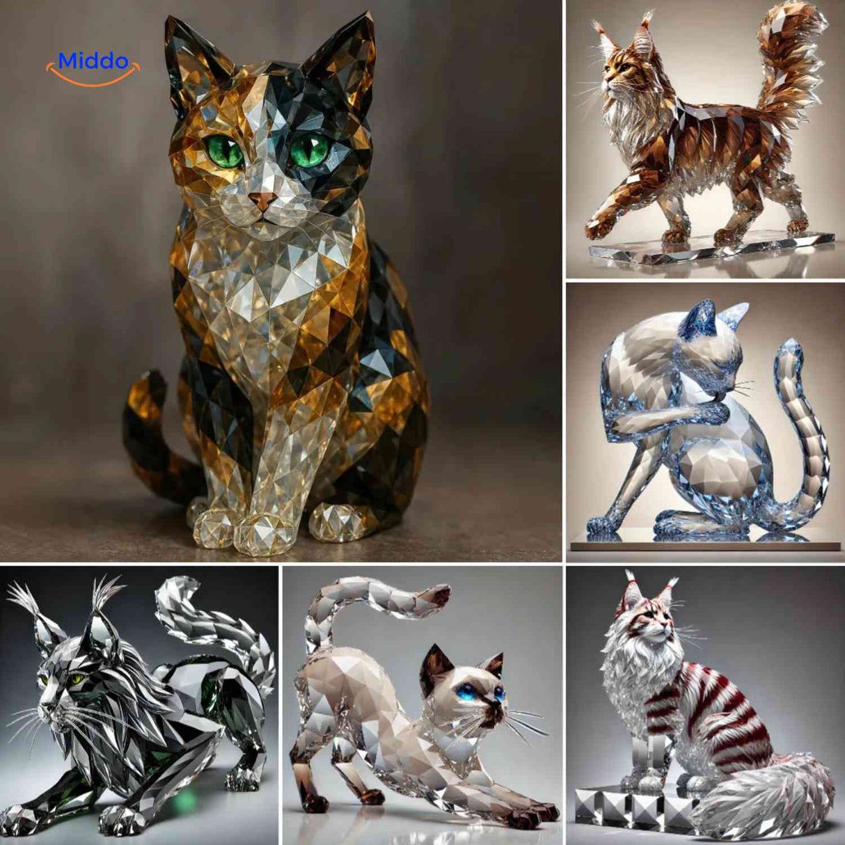 CrystalPaws Adventskalender hyphenated kristallen kat nachtkastje decoratie www.middo.nl