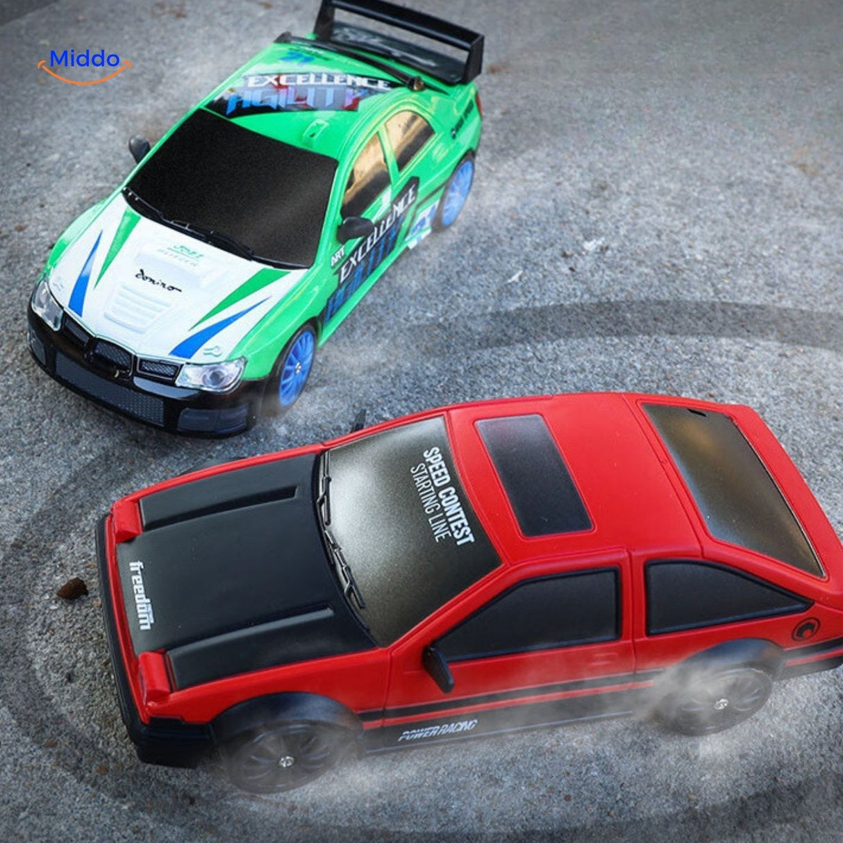 DriftMaster GTR groene en rode drift auto race www.middo.nl