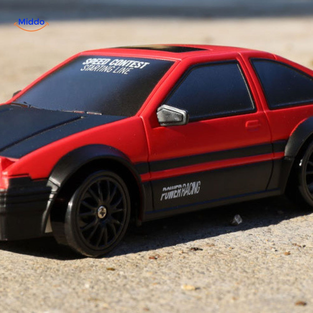 DriftMaster GTR rode auto met speed contest tekst www.middo.nl