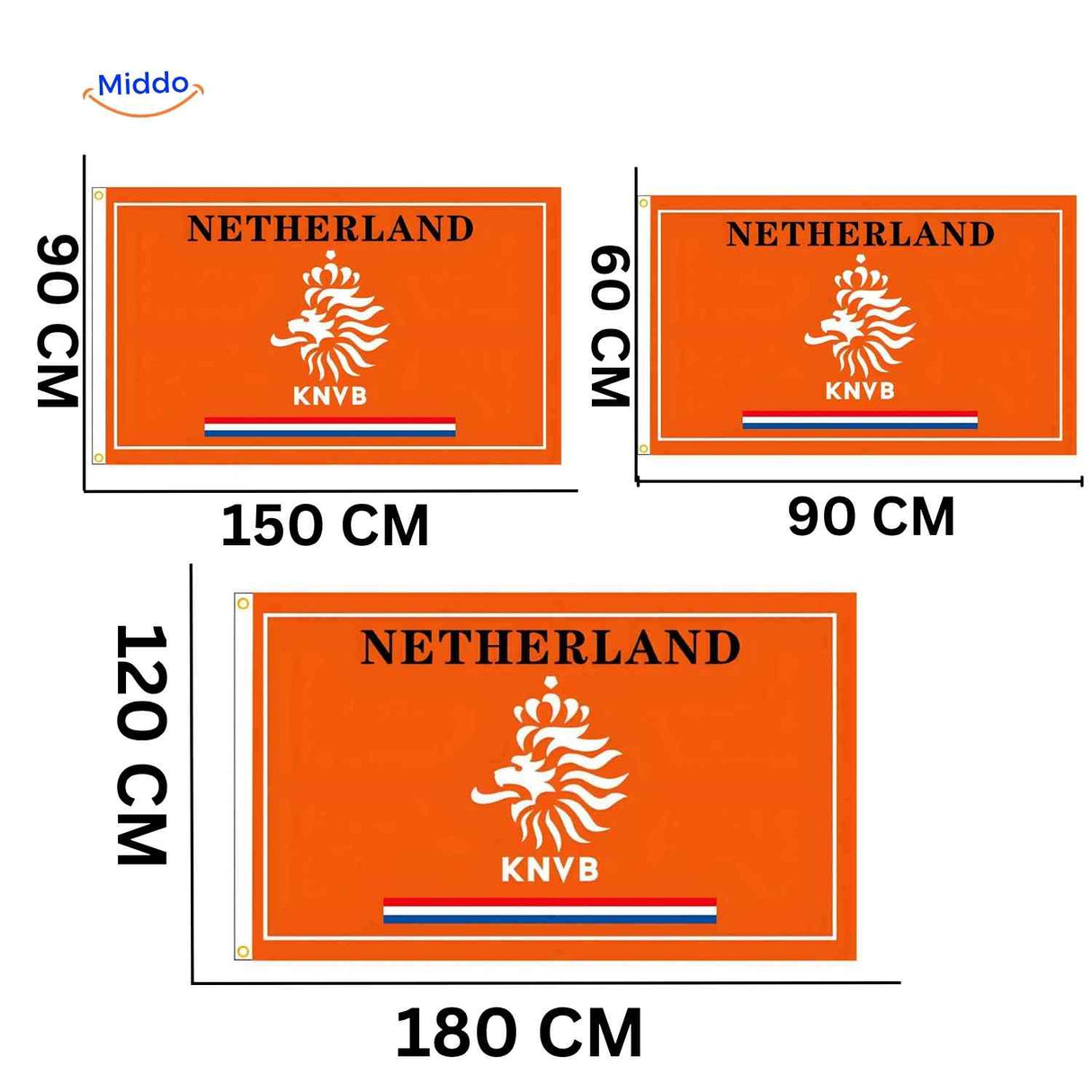 Flagora Vlaggen nederland knvb voetbal vlag meerdere maten www.middo.nl