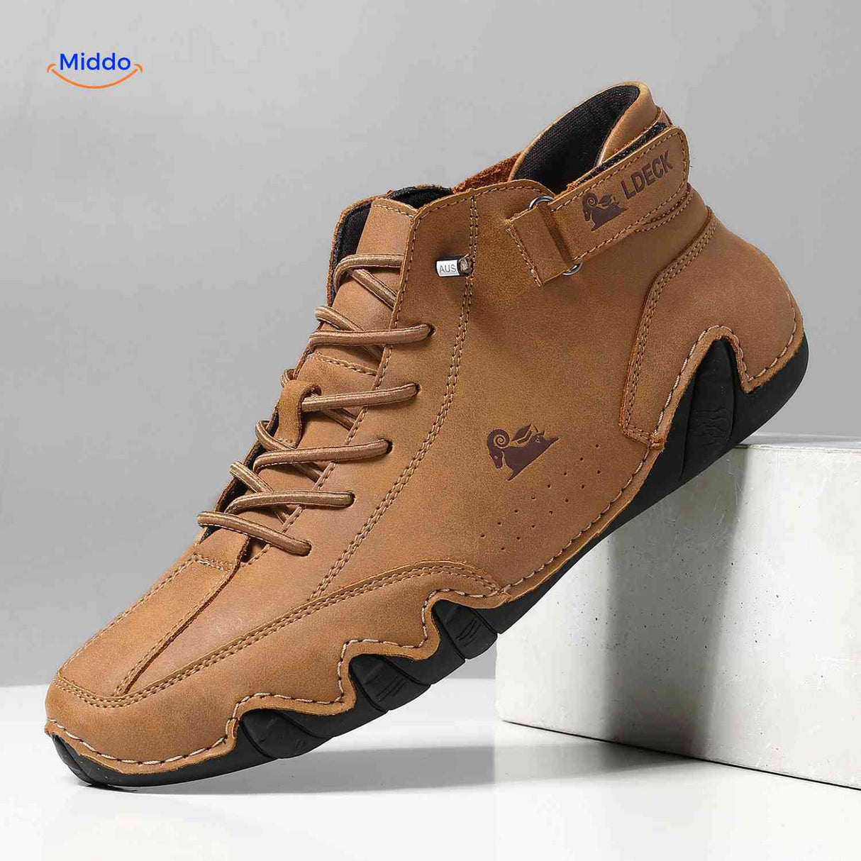 Flexura Schoenen bruin leren heren sneakers duurzaam www.middo.nl
