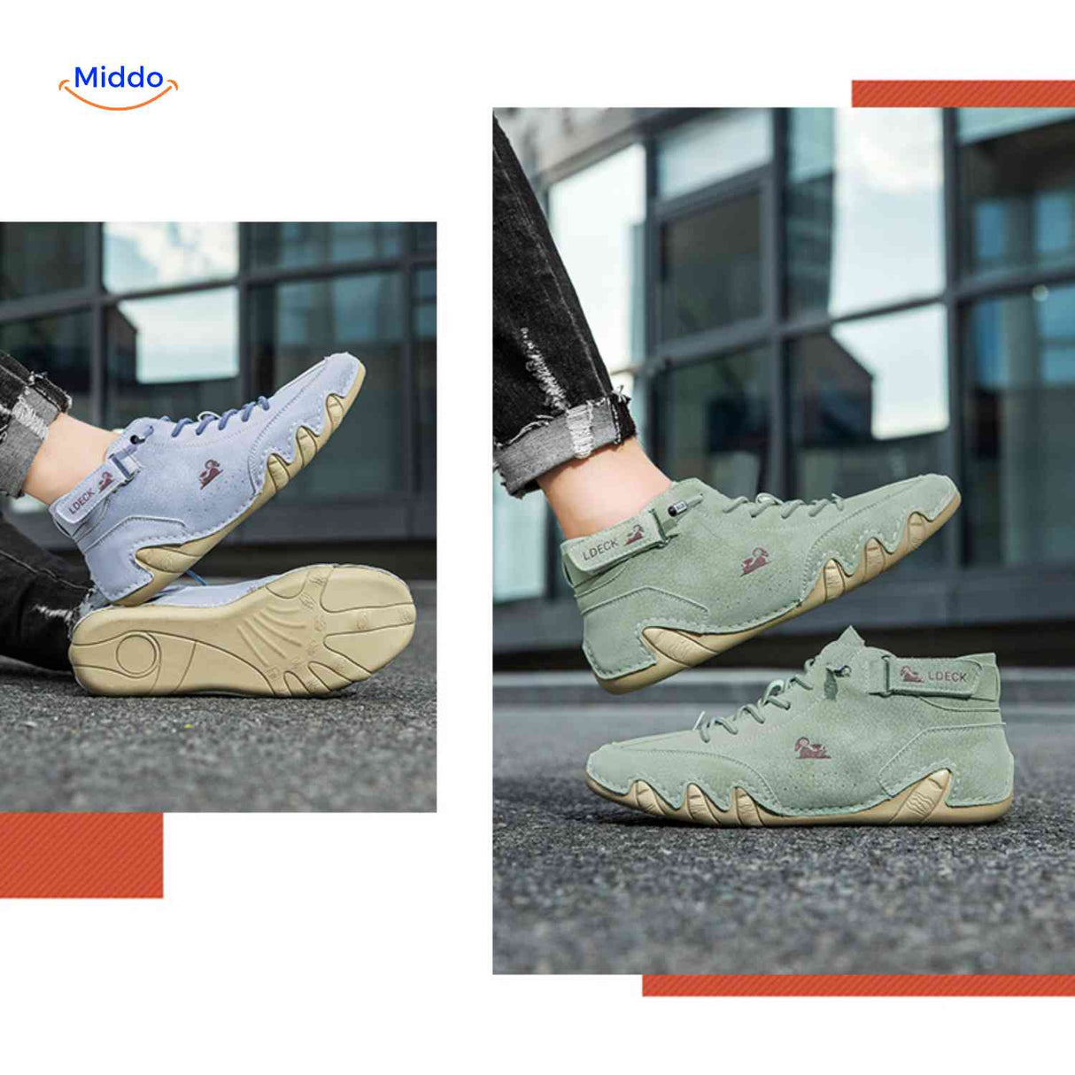 Flexura Schoenen lichtblauw groen leren heren sneakers buitenstijl www.middo.nl