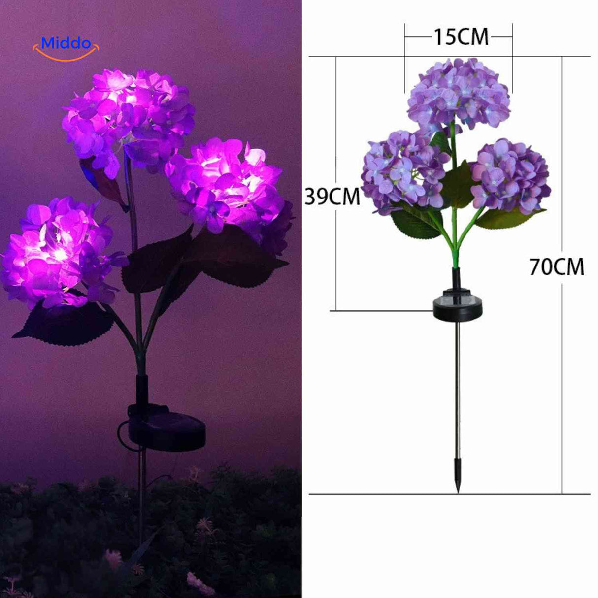 Florora-Lantaarn-paars-hortensia-drie-bloemen-solar-ledlamp-www.middo.nl