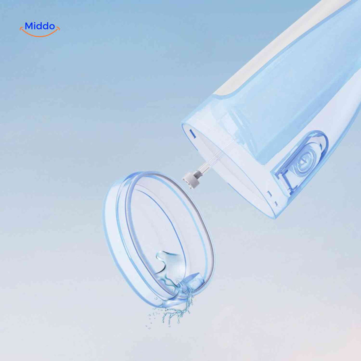 Flosso waterflosser vulklep met water druppels www.middo.nl