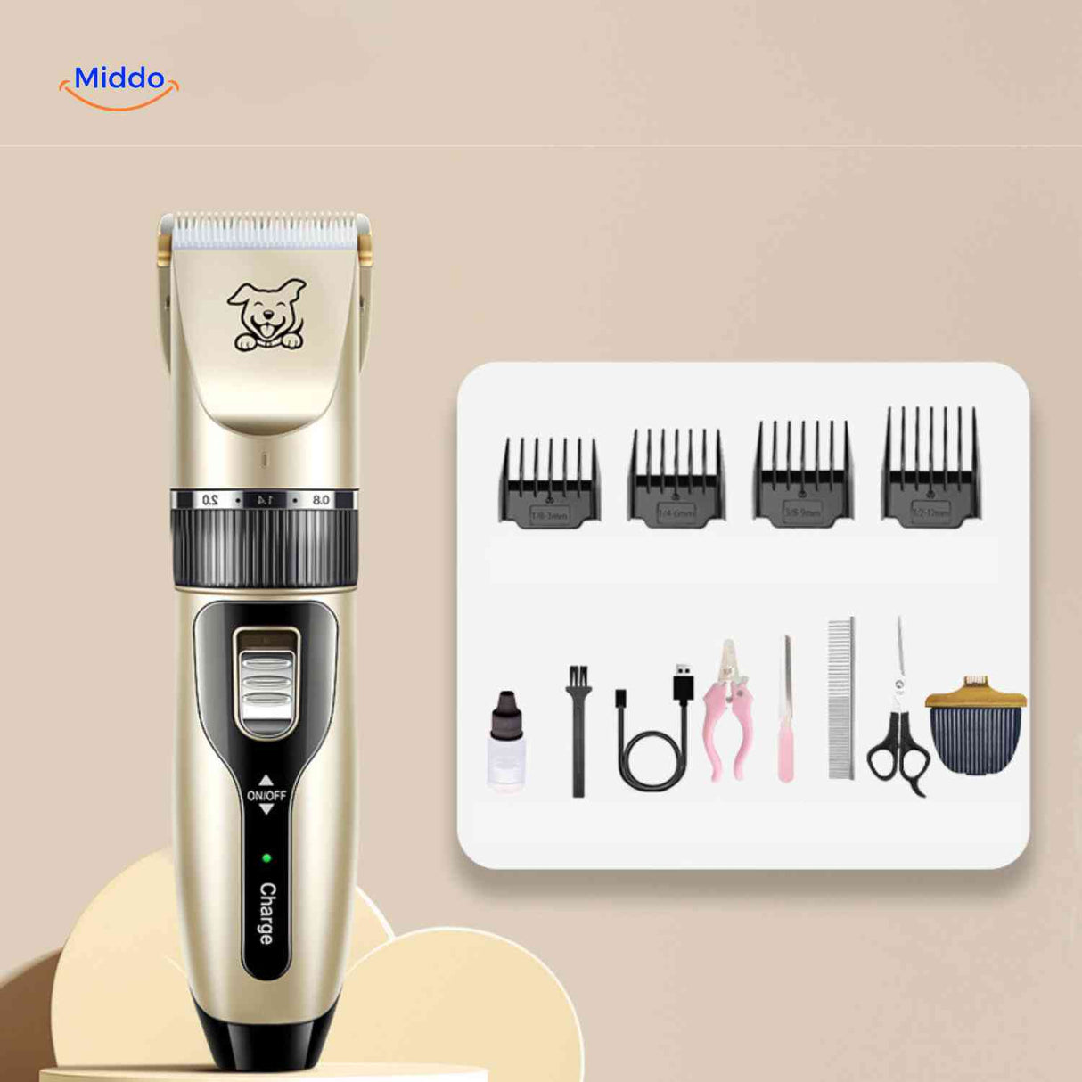 FurEase Trimmer huisdieren trimmer met opzetkammen set www.middo.nl