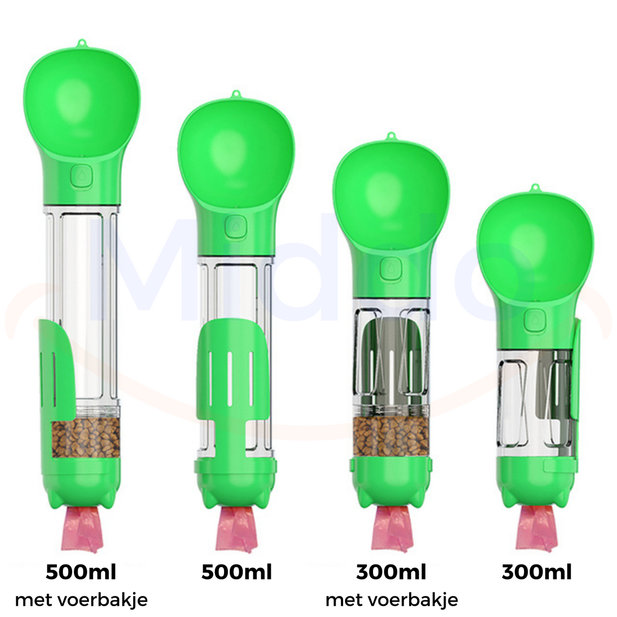 Groene FurryFeeders in 300ml en 500ml