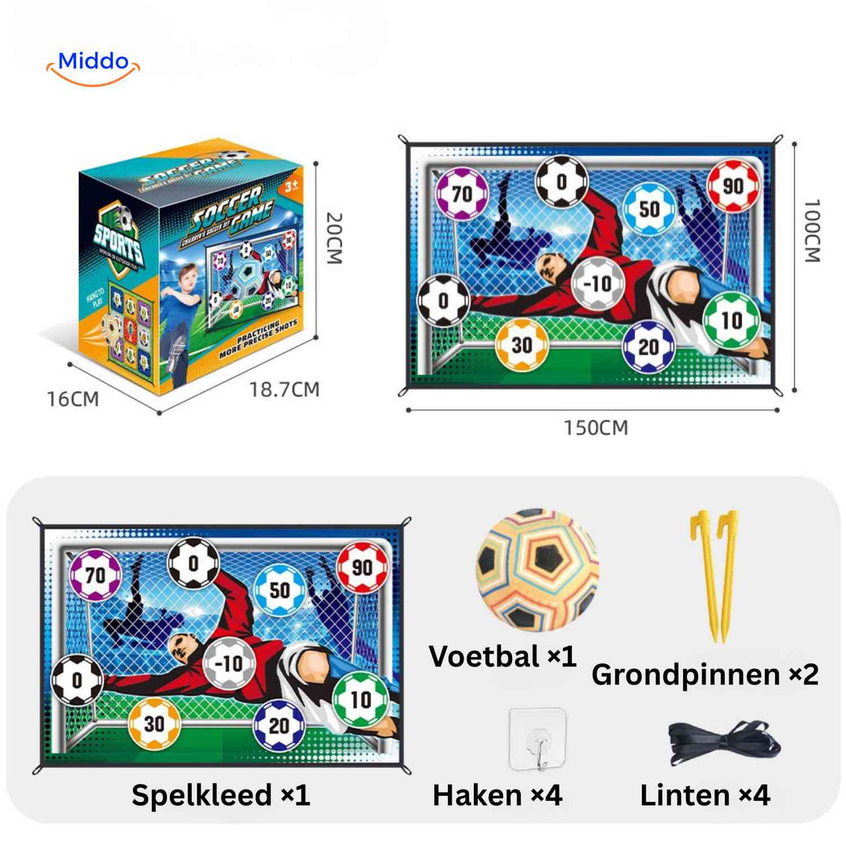 GoalPlay Spel schietdoel met punten en voetbal www.middo.nl