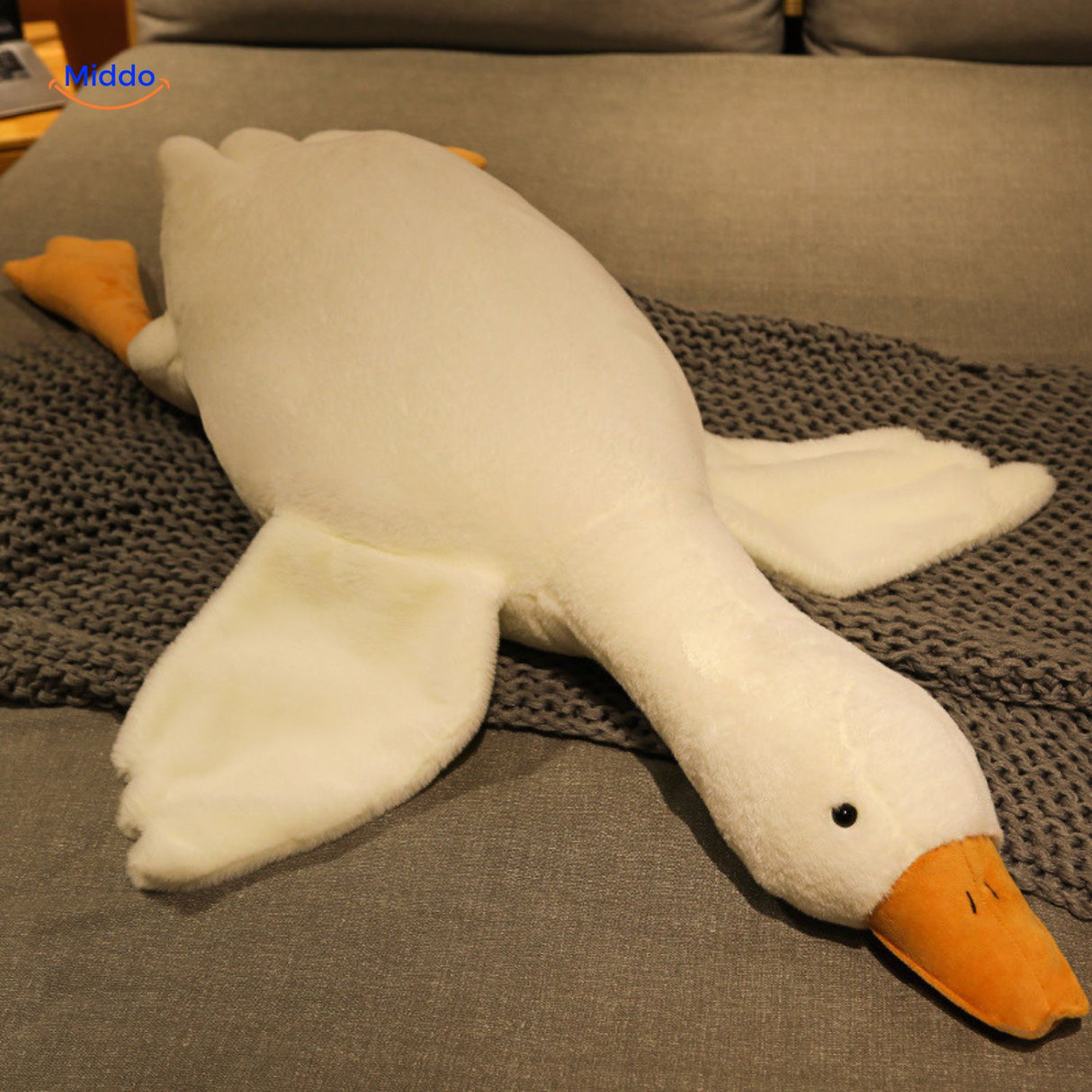 Goosy Kussen gans slaapmaatje knuffel met grote oren www.middo.nl