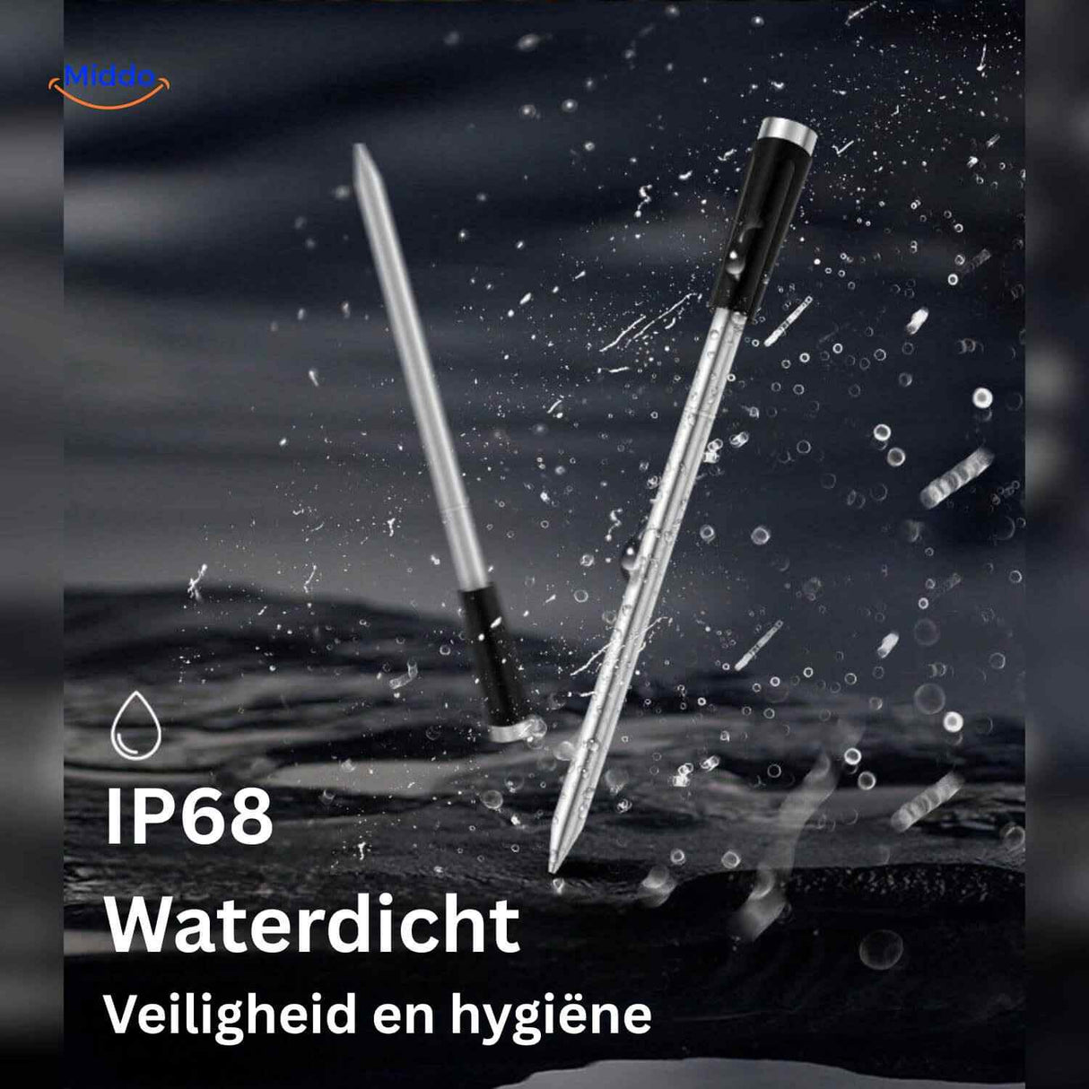 GrillGuard Thermo waterdichte vleesthermometer IP68 bescherming www.middo.nl
