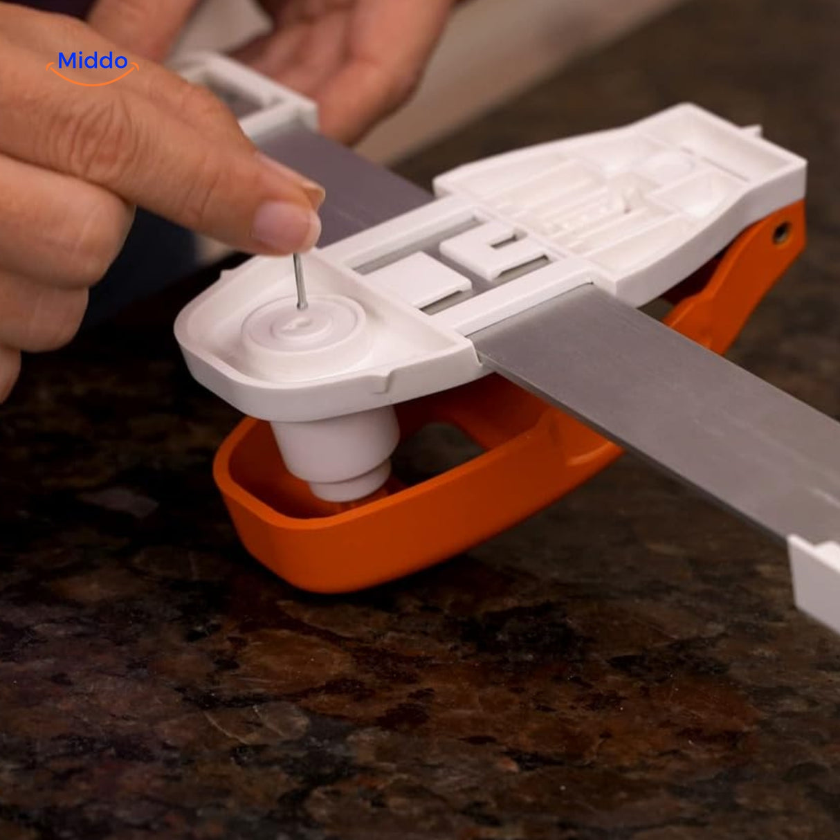 HangingHero Waterpasliniaal nagelpositioneerder met geintegreerde waterpas www.middo.nl