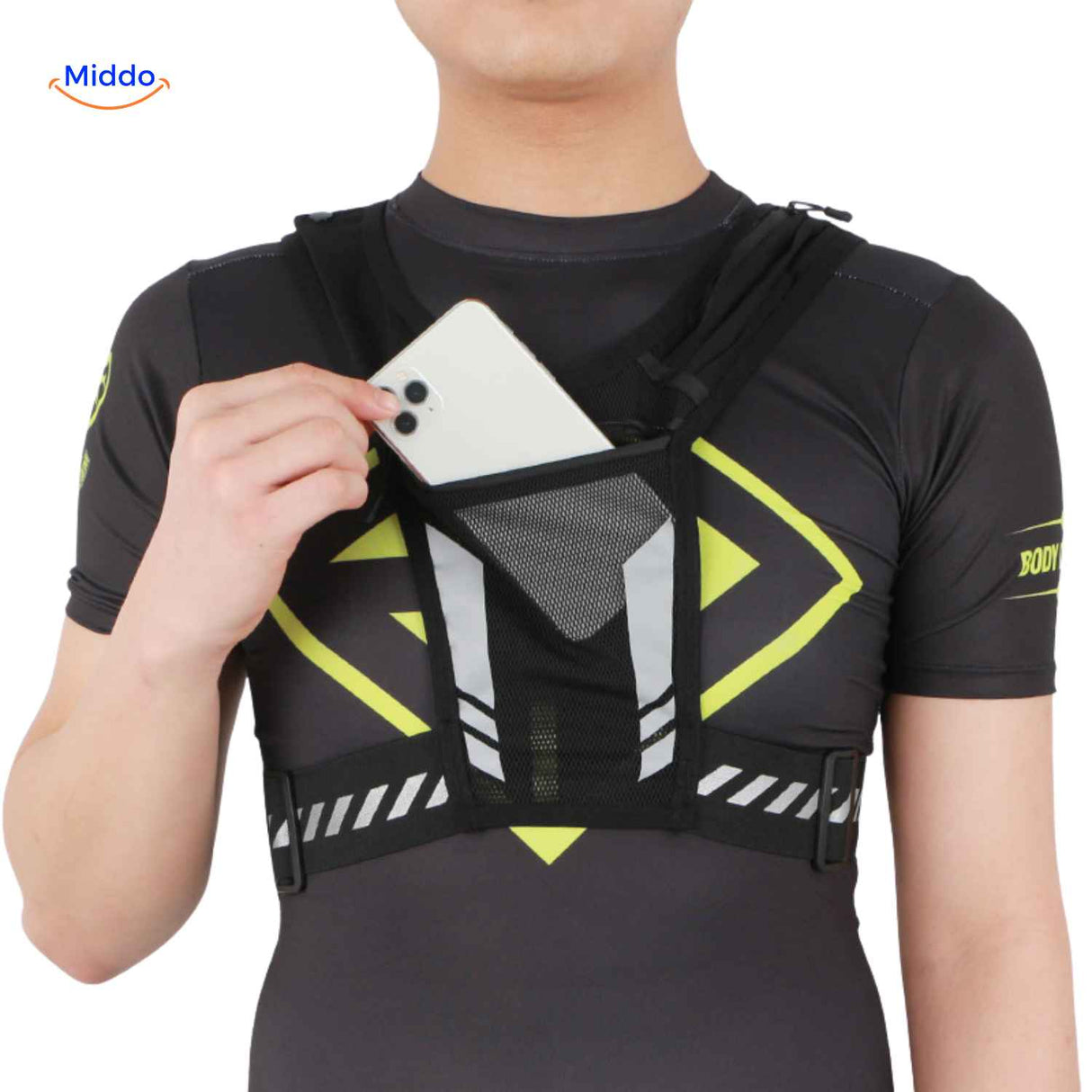 HydroRun Sporttas telefoonhouder met reflecterende harnasstijl www.middo.nl