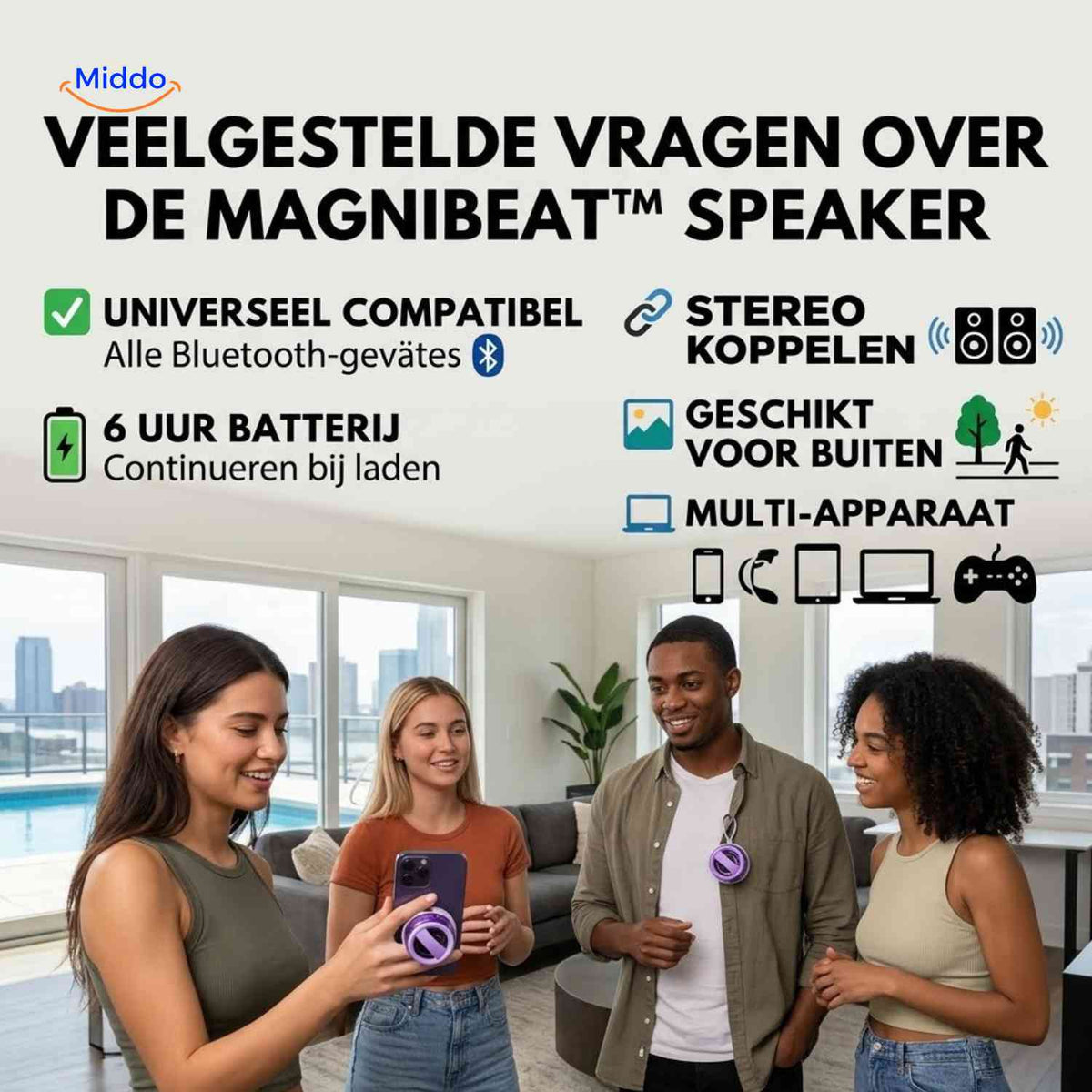 MagniBeat Speaker specificaties en functies www.middo.nl