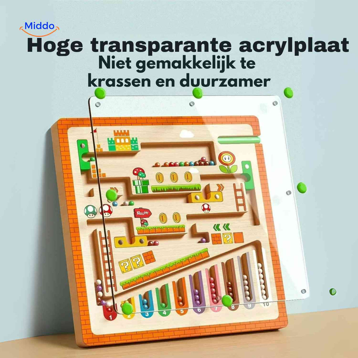 MagnoMaze Spel houten magnetisch doolhof acrylplaat duurzaam www.middo.nl