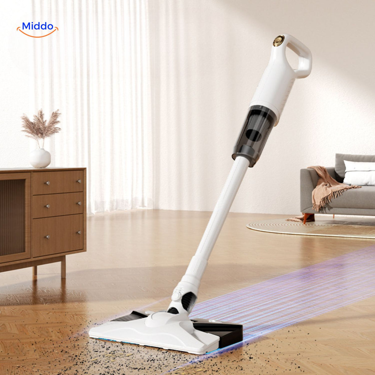 MopVac Pro draadloze zuiger voor vloeren en meubels met snelle oplaadtijd www.middo.nl