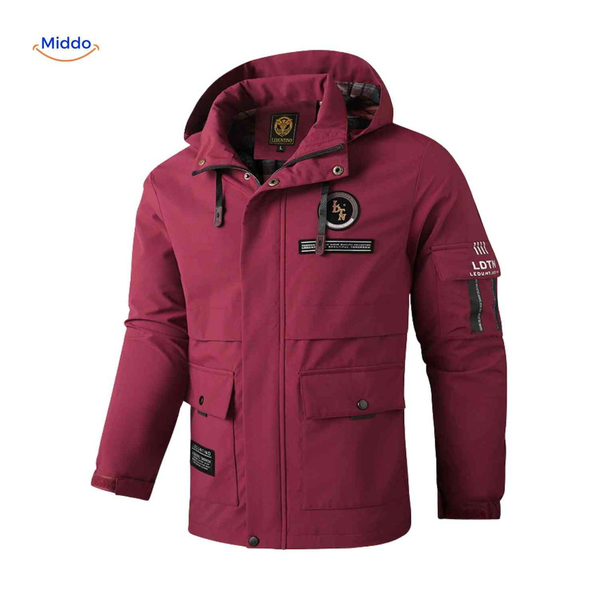 NordGuard Jas waterdichte heren winterjas met capuchon en meerdere zakken www.middo.nl