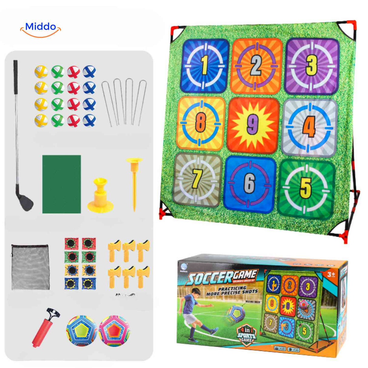 PlaySquare Golfset schietdoel met cijfers buitenspeelgoed voor kinderen www.middo.nl