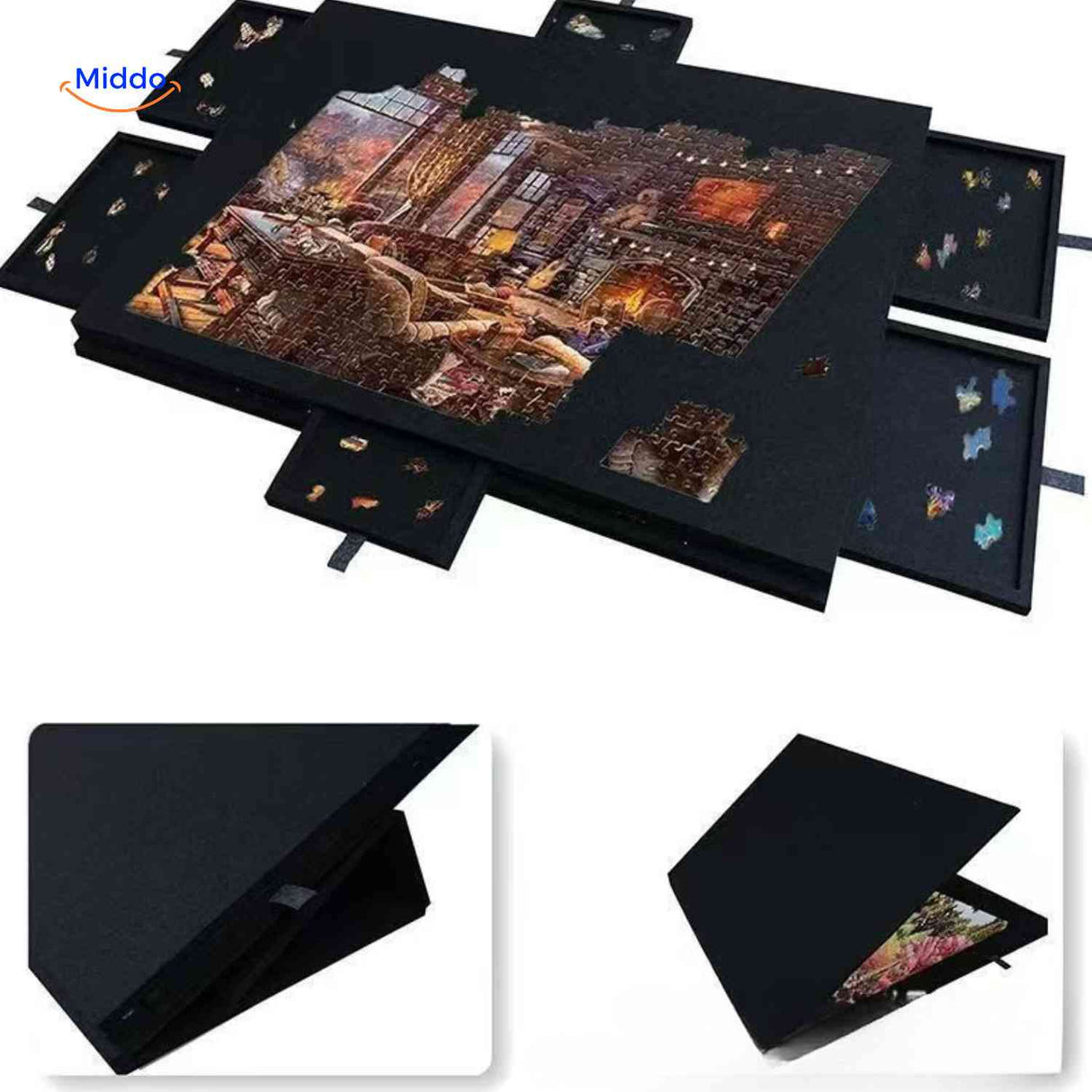 PuzzleNest Bord puzzelbord met schuiflades en afdekplaat www.middo.nl