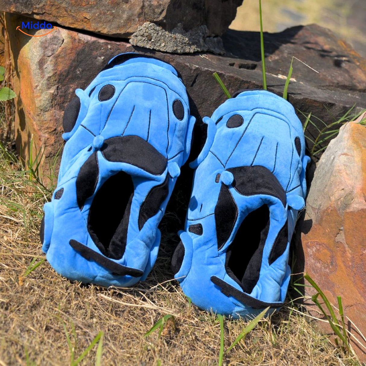 RaceGlide Slippers blauwe auto schoenen voor thuis