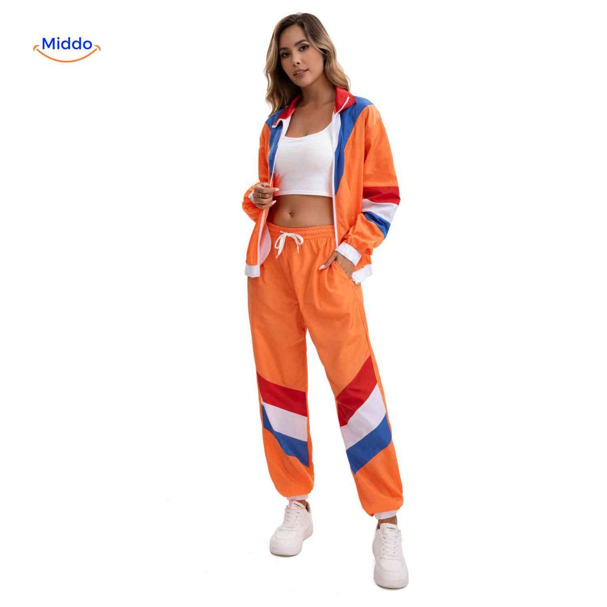 RetroVibe Set dames joggingpak 2 delig loungewear set www.middo.nl