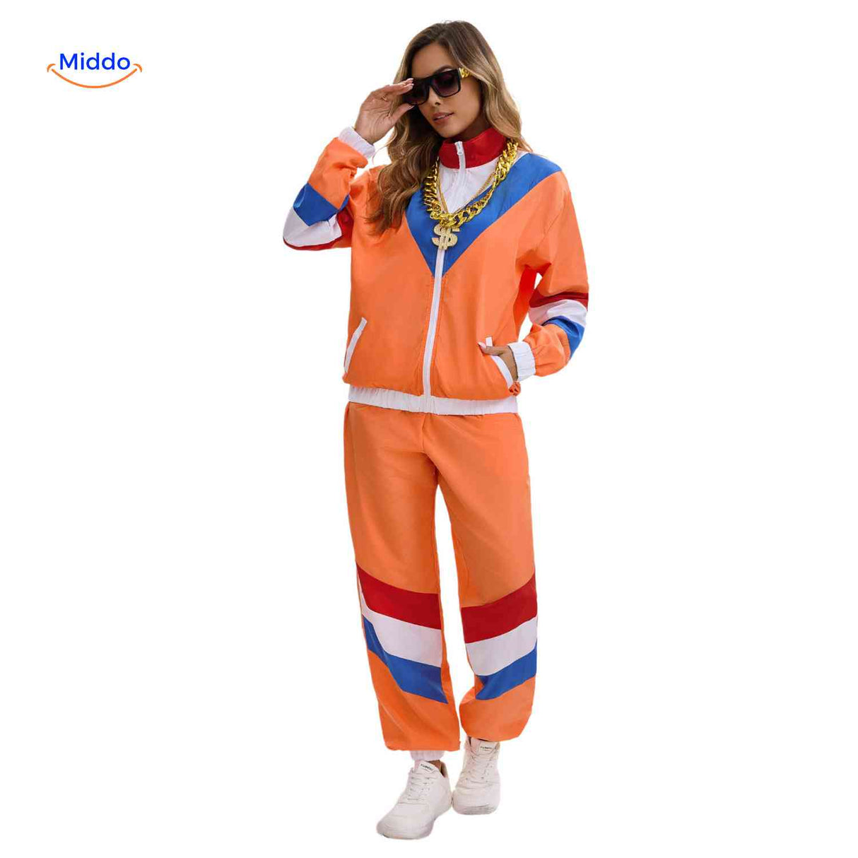 RetroVibe Set dames sportset casual trainingspak met rits www.middo.nl