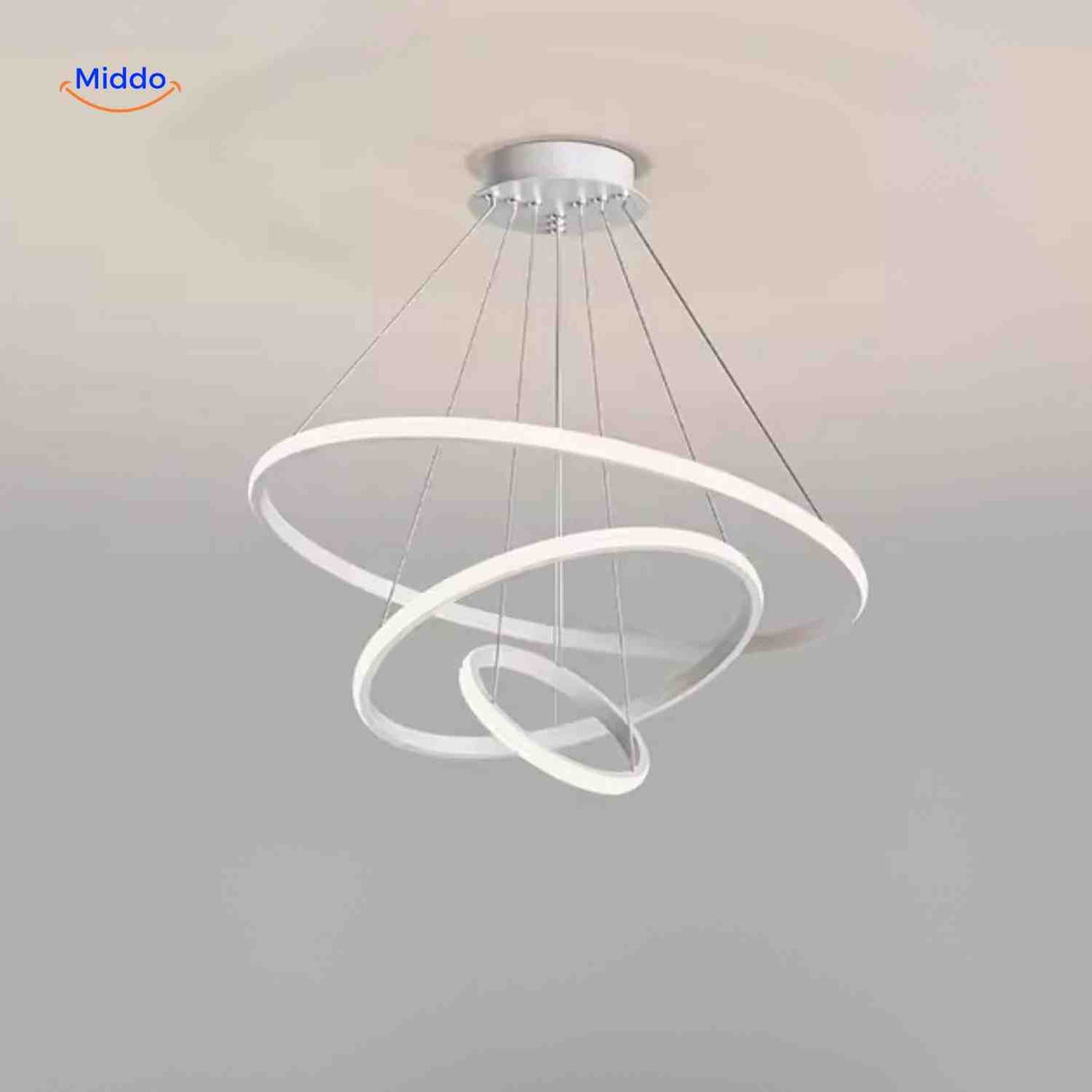 Ringkroonluchter Lamp wit led hanglamp moderne ringen www.middo.nl