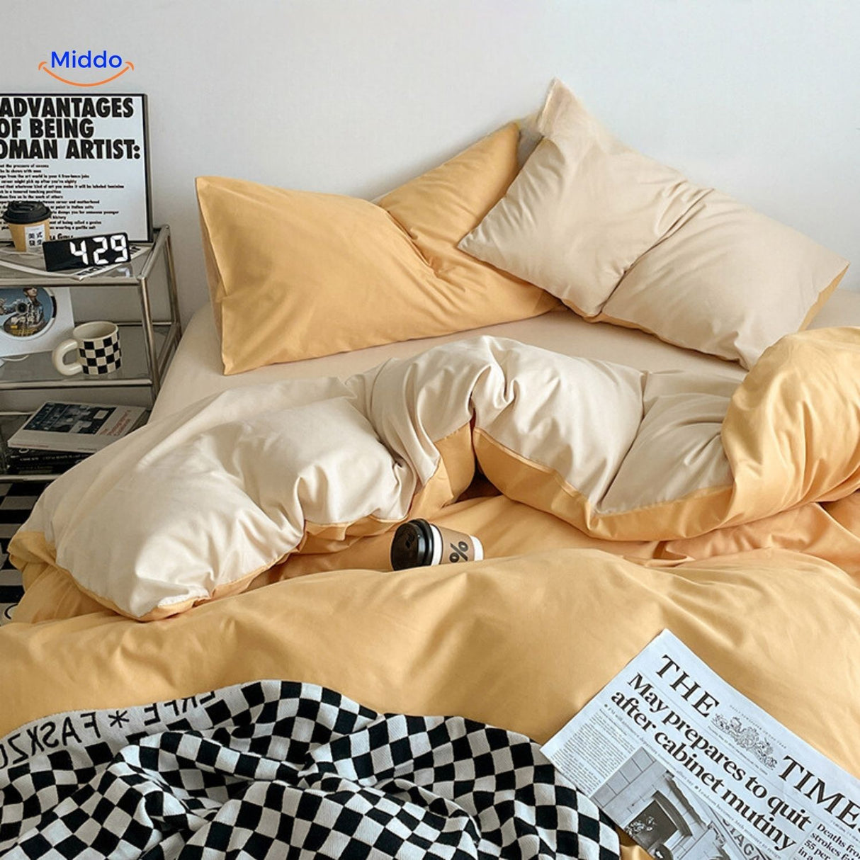 SleepNest Gezellig Dorm Set donkergrijze en blauwe combinatie met comfort www.middo.nl