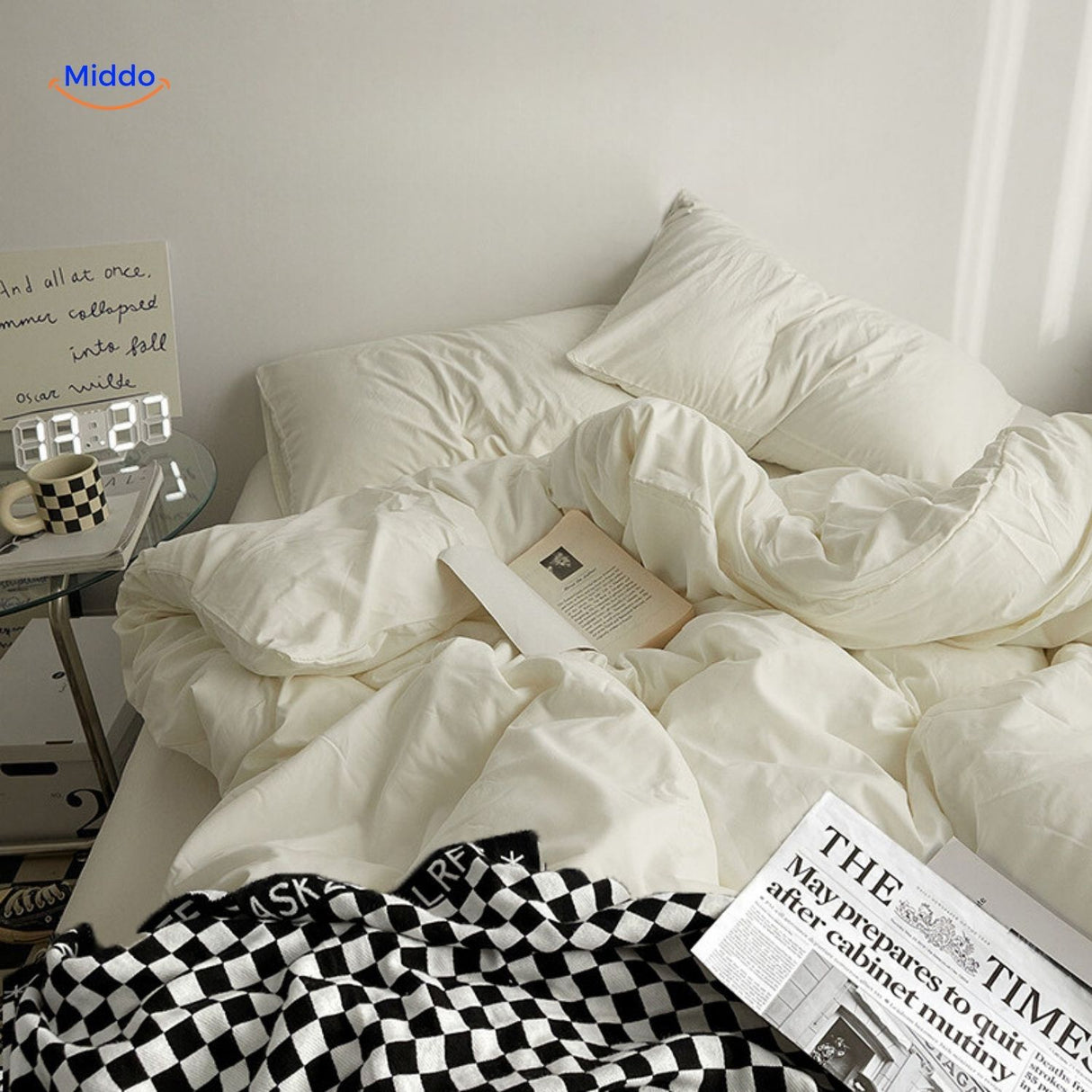 SleepNest Gezellig Dorm Set geel en creme slaapset met stijl www.middo.nl