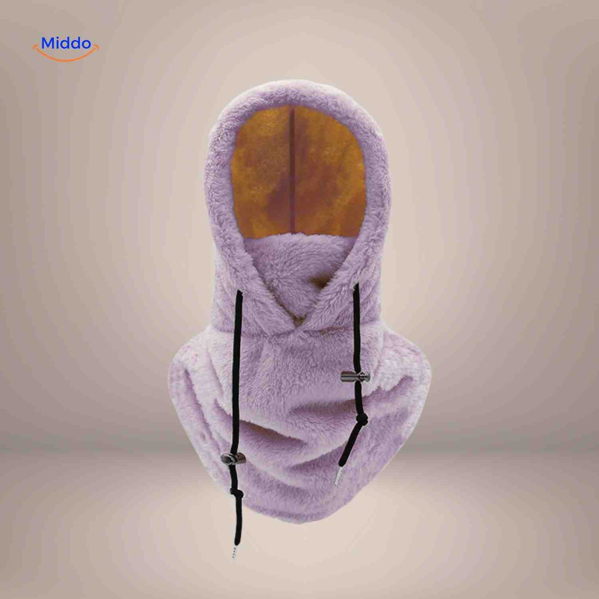 SnowShield Wintermuts paars fleece hood warm sjaal bescherming www.middo.nl