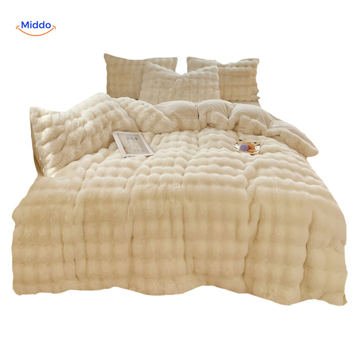 SnuggleBunny pluche set wit vloeiend bed set www.middo.nl