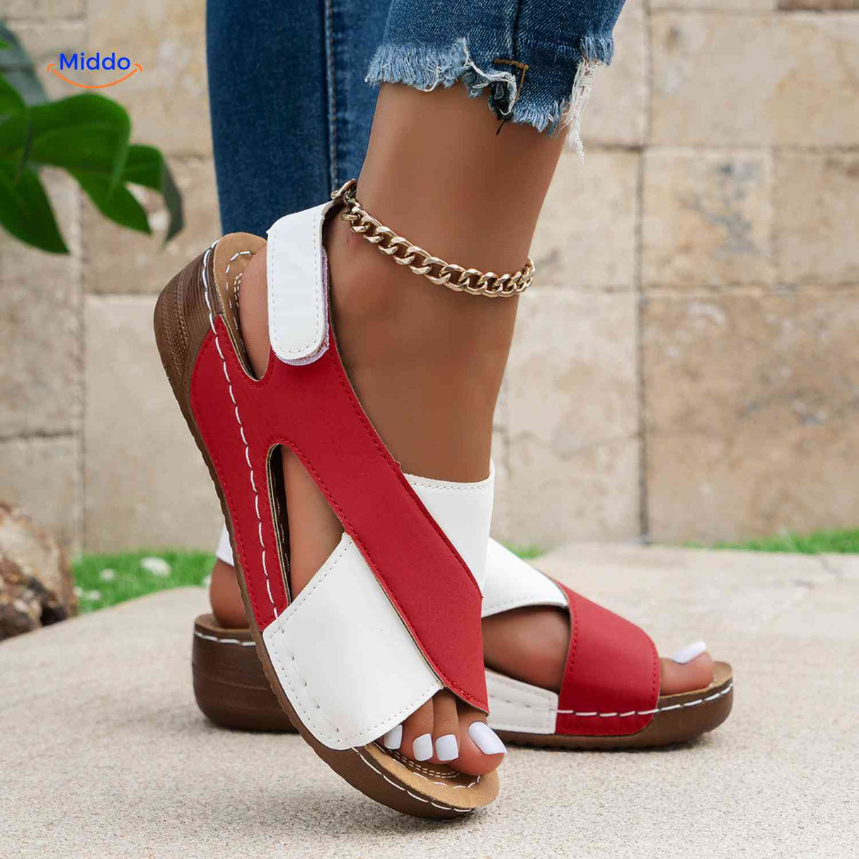 Soleva Sandalen casual dames sandalen met kruisdesign www.middo.nl