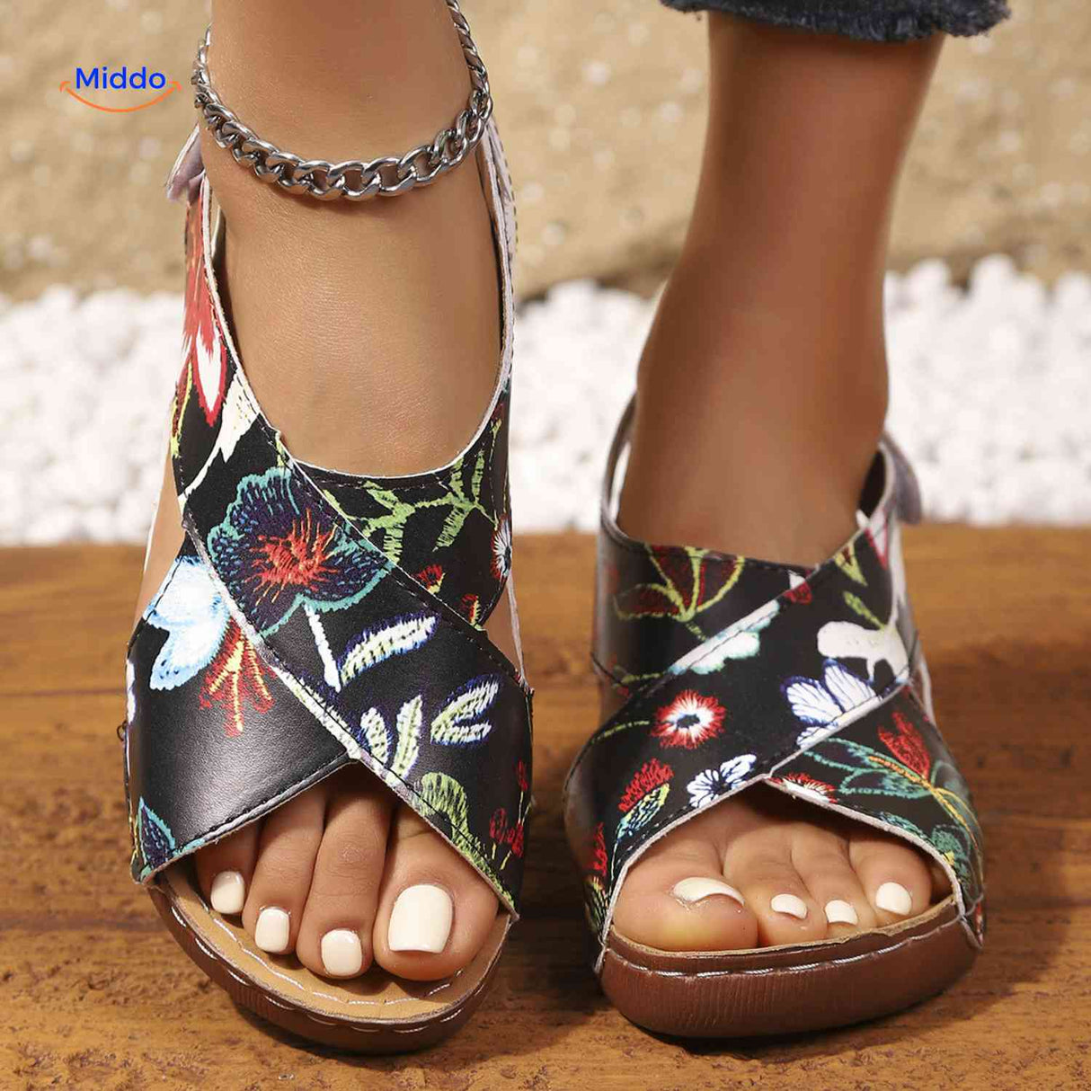 Soleva Sandalen stijlvolle sandalen met printdesign www.middo.nl