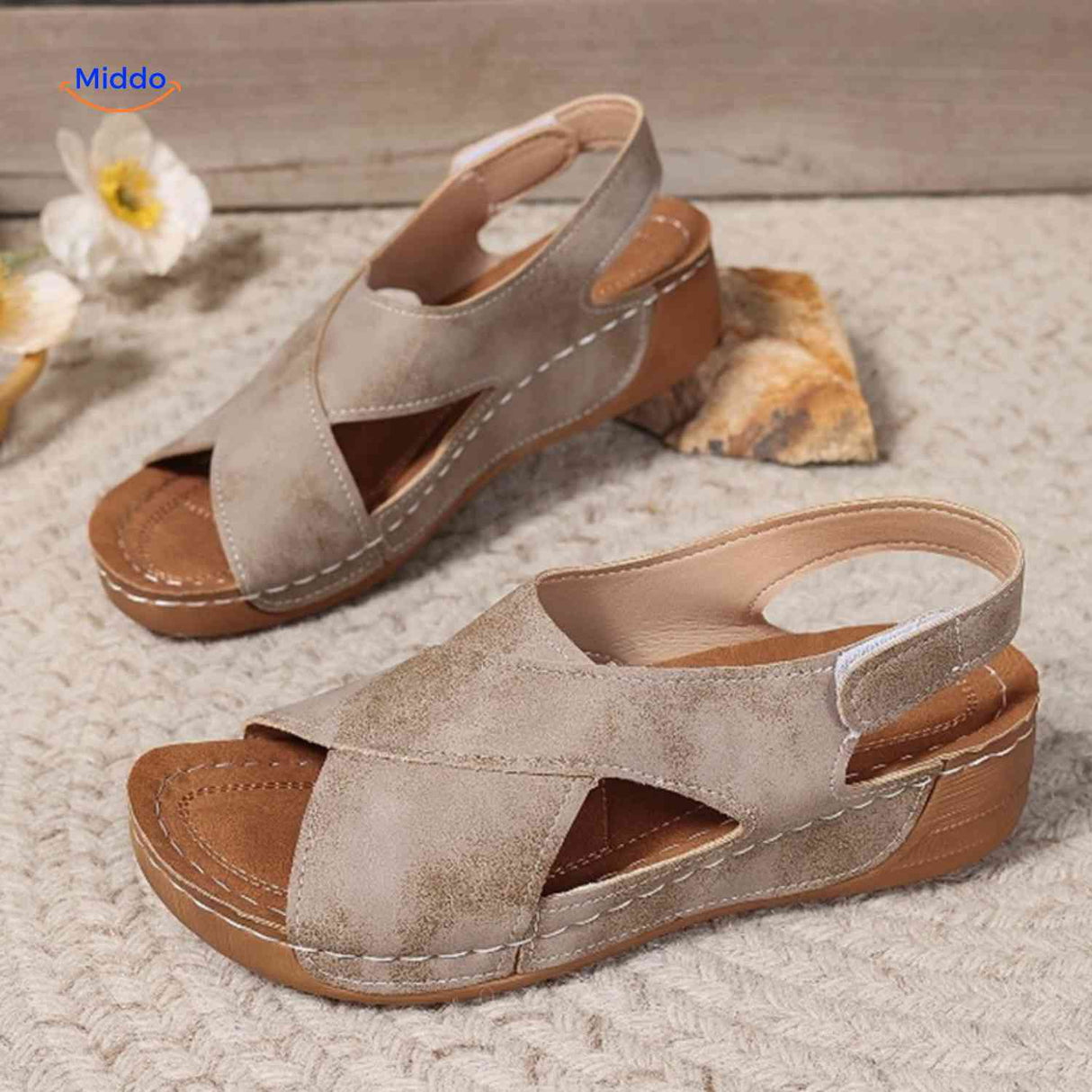 Soleva Sandalen zachte instap sandalen met demping www.middo.nl