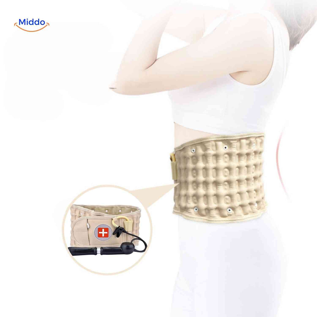 SpineRelief Riem strakke pasvorm met visuele detailweergave www.middo.nl