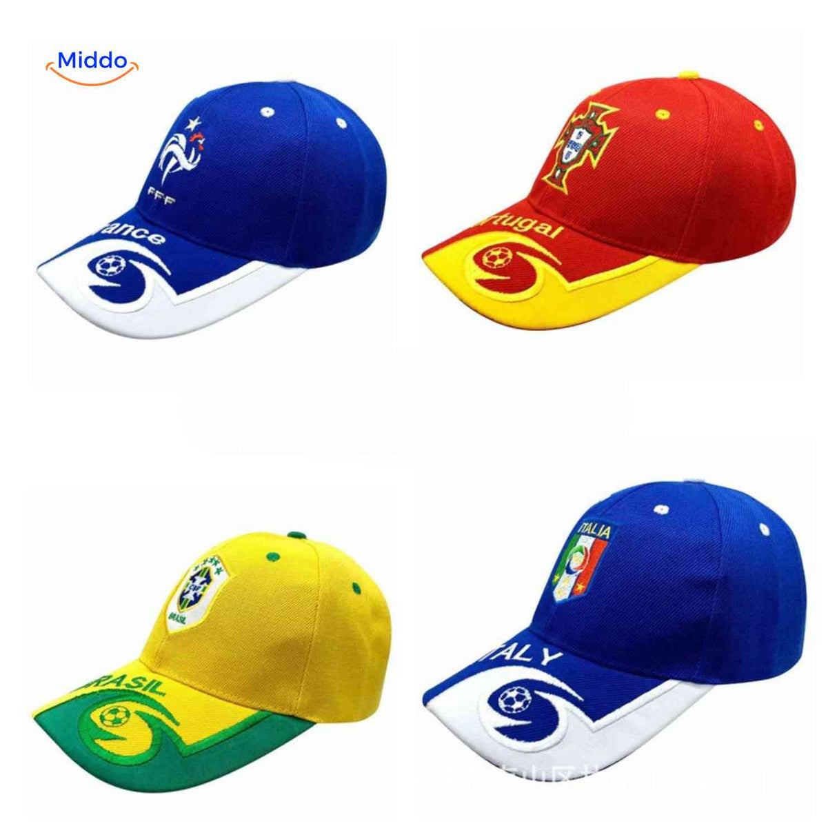 Sportiva Pet voetbal petten set landen teams sportcaps www.middo.nl