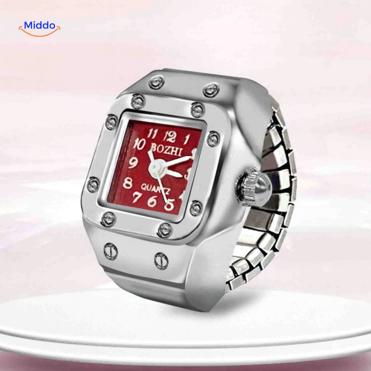 Timevera Ringhorloge Horloge Rood Roze Kleur www.middo.nl
