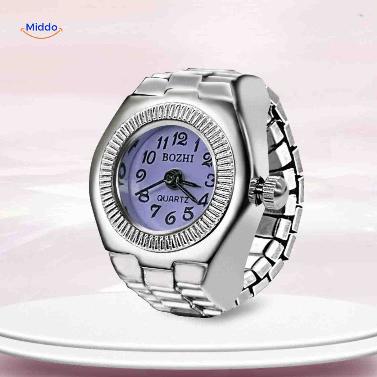 Timevera Ringhorloge rond paars unisex quartz www.middo.nl