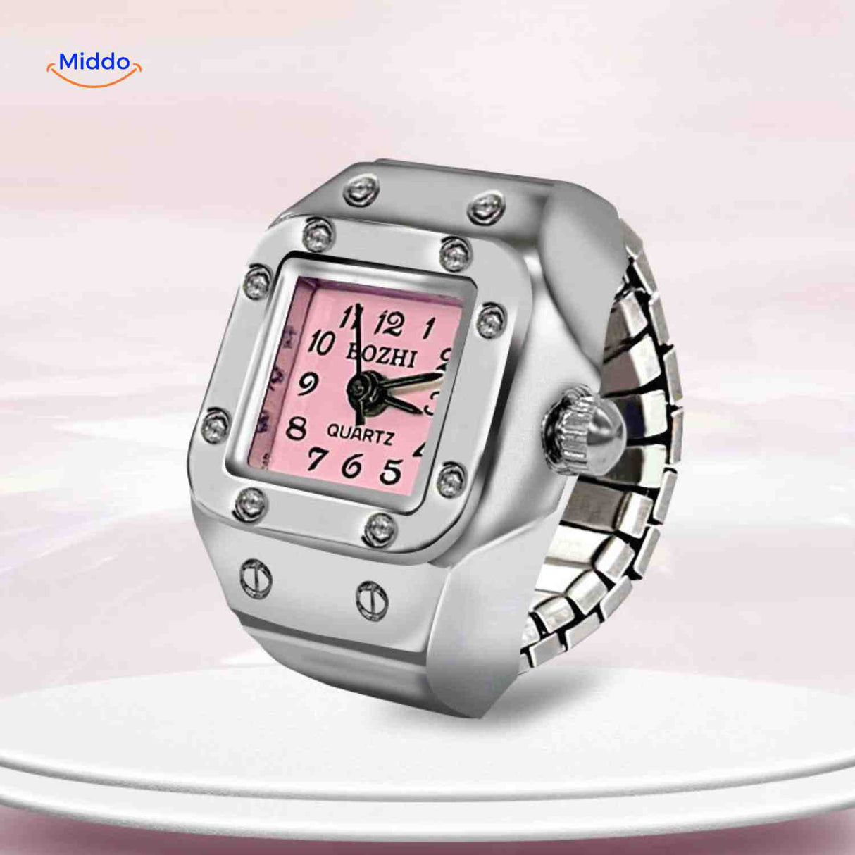 Timevera Ringhorloge roze trendy stijlvol www.middo.nl