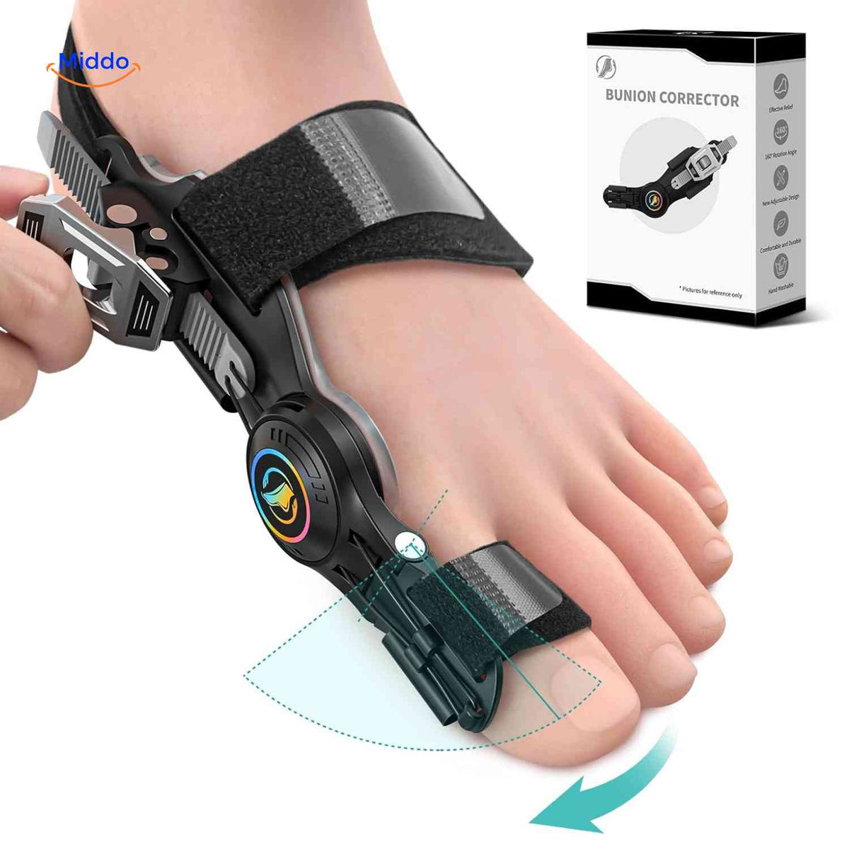 ToeRelief-Bunioncorrector-verstelbare-hallux-valgus-corrector-www.middo.nl