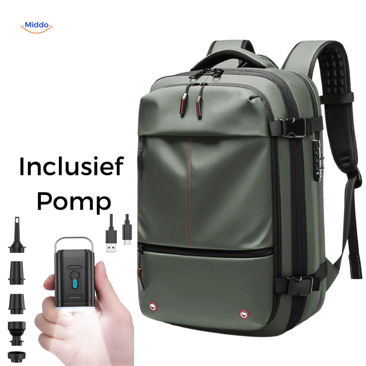 VacuPro Reistas inclusief pomp groene
kleur