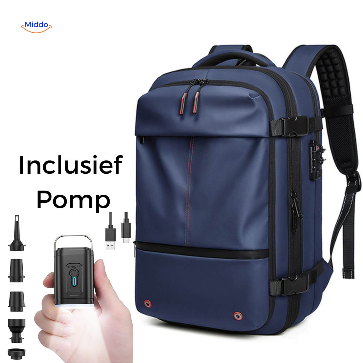 VacuPro Reistas inclusief pomp blauwe kleur