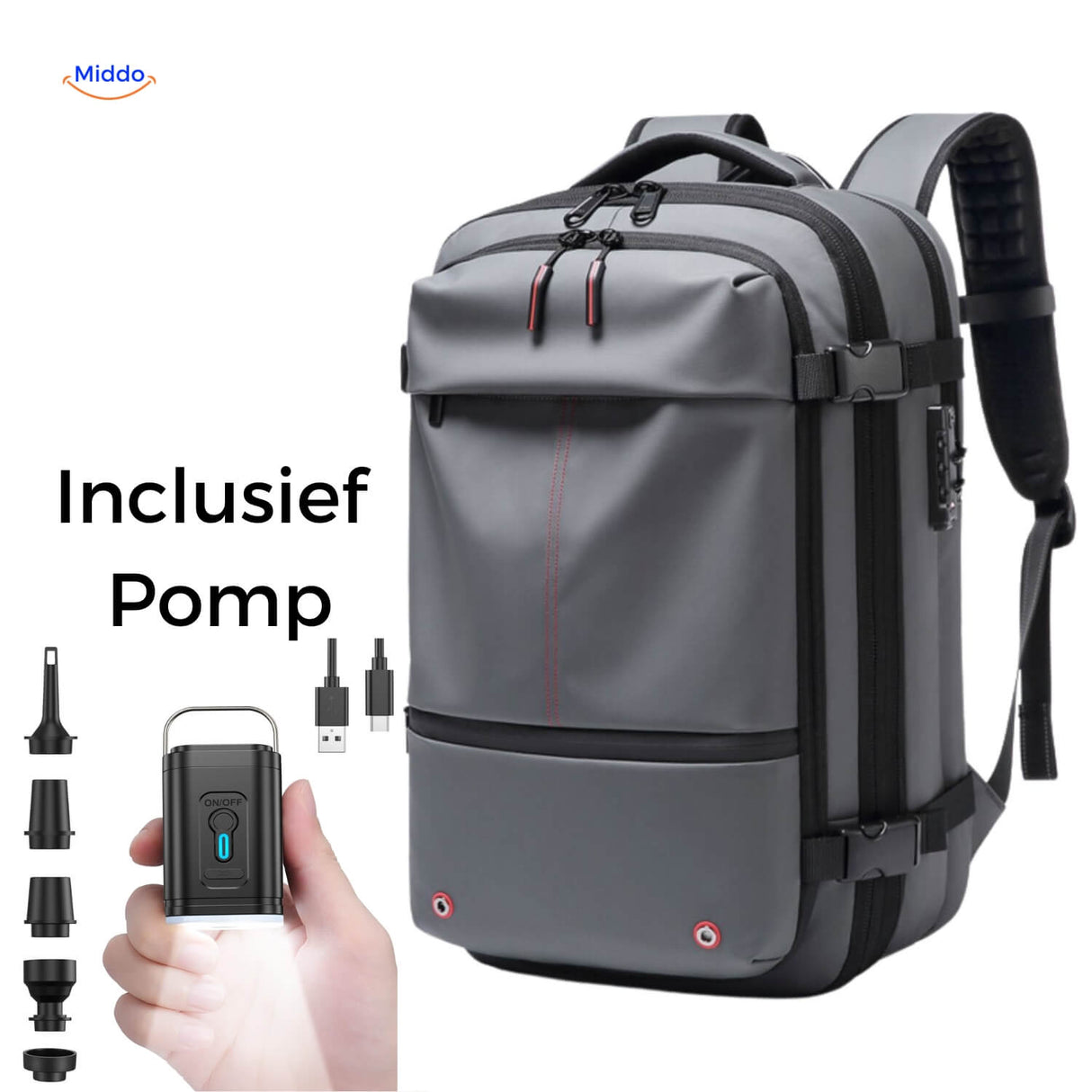 VacuPro Reistas inclusief pomp grijze kleur