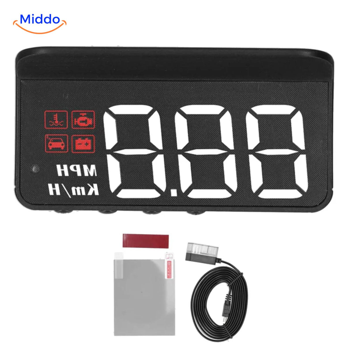 Visiopro M3 HUD accessoireset inclusief kabel en folie middo.nl